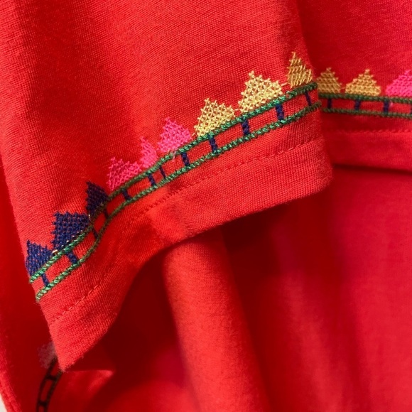 Embroidered High-Low Racerback Dress, Size Small - Picture 3 of 9